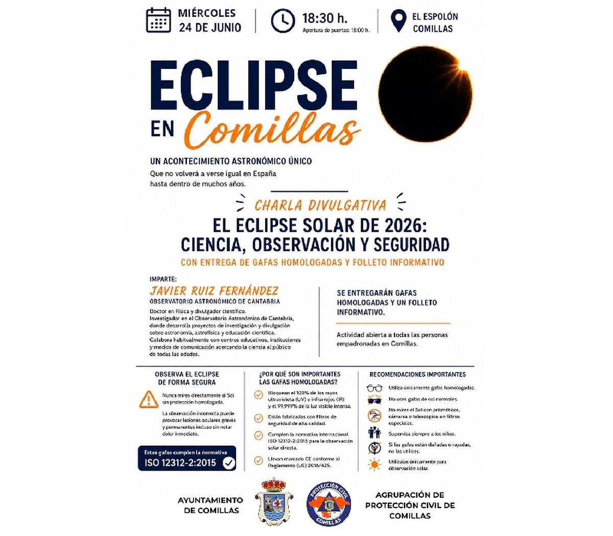 Comillas organiza una charla sobre el eclipse solar total del 12 de agosto